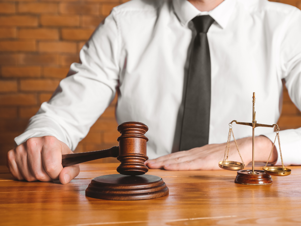 Commercial Law Book with Gavel